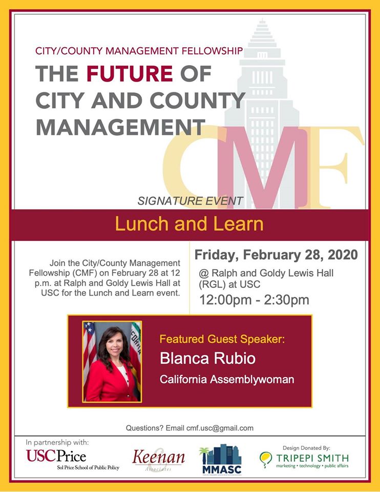 USC Sol Price School of Public Policy Hosts CMF Lunch & Learn with Assemblywoman Blanca E. Rubio
